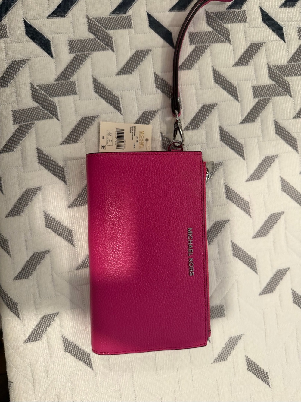 Michael Kors Hot Pink Leather Wristlet Clutch